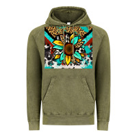 Vintage Olive turquoise gemstone sunflower Vintage Hoodie - Zillion Design Studio