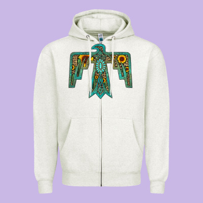 Thunderbird Zipper Hoodie Designed By Jahusdesignshop