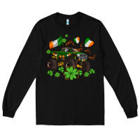 Black monster truck with shamrocks Long Sleeve Tee - AdoDesignShop