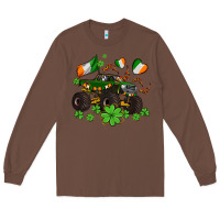 Chestnut monster truck with shamrocks Long Sleeve Tee - AdoDesignShop