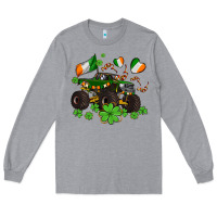 Heather Grey monster truck with shamrocks Long Sleeve Tee - AdoDesignShop