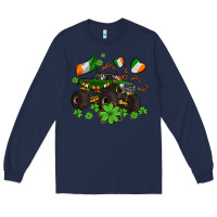 Navy monster truck with shamrocks Long Sleeve Tee - AdoDesignShop
