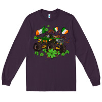 Plum monster truck with shamrocks Long Sleeve Tee - AdoDesignShop