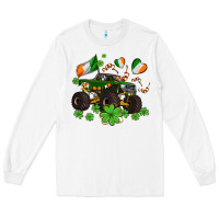 White monster truck with shamrocks Long Sleeve Tee - AdoDesignShop