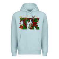 Blue Mist Christmas Texas With Deer Premium Hoodie - BundleAndBundleShop