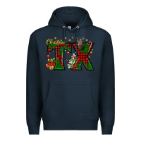 Navy Christmas Texas With Deer Premium Hoodie - BundleAndBundleShop