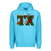 Ocean Blue Christmas Texas With Deer Premium Hoodie - BundleAndBundleShop