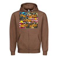 Chestnut bulldozer camouflage american flag Zipper Hoodie - Artiststas