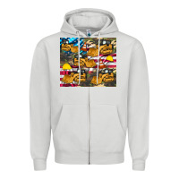 Dove Grey bulldozer camouflage american flag Zipper Hoodie - Artiststas