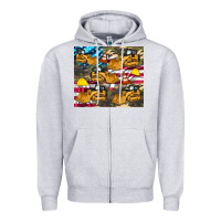 Heather Grey bulldozer camouflage american flag Zipper Hoodie - Artiststas