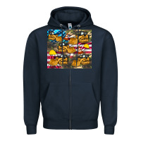 Navy bulldozer camouflage american flag Zipper Hoodie - Artiststas