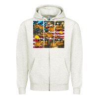 Oatmeal Heather bulldozer camouflage american flag Zipper Hoodie - Artiststas