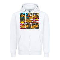 White bulldozer camouflage american flag Zipper Hoodie - Artiststas