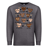 Charcoal Heather black history month hearts Premium Sweatshirt - MaliasSmallBusiness