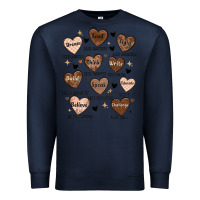 Navy black history month hearts Premium Sweatshirt - MaliasSmallBusiness