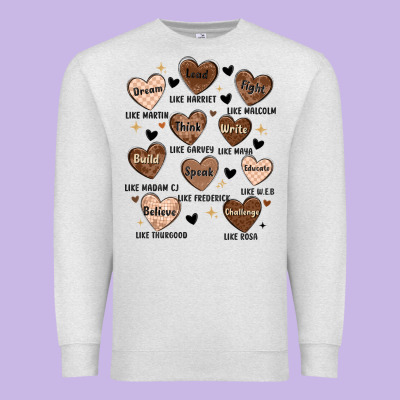 Black History Month Hearts Premium Sweatshirt Designed By Maliassmallbusiness