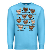 Ocean Blue black history month hearts Premium Sweatshirt - MaliasSmallBusiness