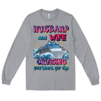 Heather Grey husband and wife cruising partners for life Long Sleeve Tee - JahusDesignShop
