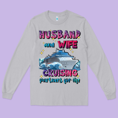 Husband And Wife Cruising Partners For Life Long Sleeve Tee Designed By Jahusdesignshop