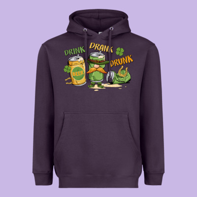 Deink Drank Drunk St. Patrick's Day Heavyweight Hoodie Designed By Maliassmallbusiness