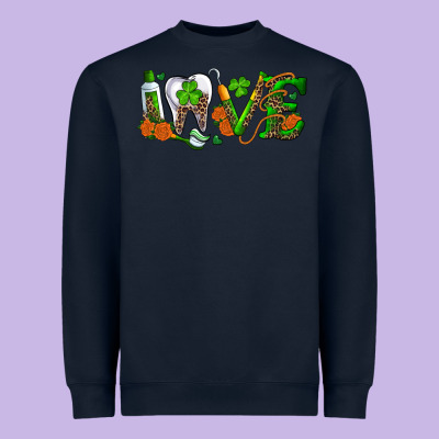 Dental Love St Patricks Day Heavyweight Sweatshirt Designed By Ranaportraitstore