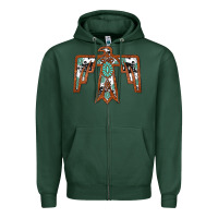 Sports Green thunderbird Zipper Hoodie - JahusDesignShop