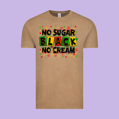 No Sugar No Cream Black Vintage Tee Designed By Zillion Design Studio