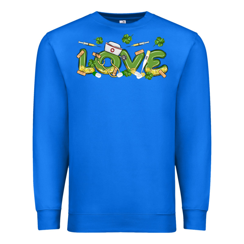 St Patricks Love Nurse Premium Sweatshirt by MaliasSmallBusiness | Teevron