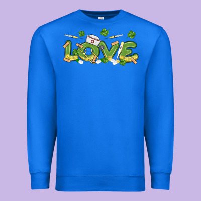 St Patricks Love Nurse Premium Sweatshirt Designed By Maliassmallbusiness