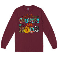 Burgundy a little country a little hood Long Sleeve Tee - AdoDesignShop