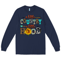 Navy a little country a little hood Long Sleeve Tee - AdoDesignShop