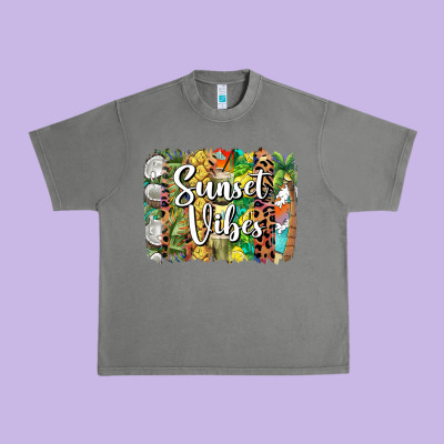 Sunset Vibes Brush Stroke Urban Heavy Tee Designed By Barkaloodesign