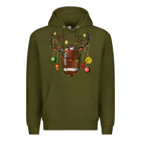 Army Green American Football Horn Christmas Premium Hoodie - BundleAndBundleShop