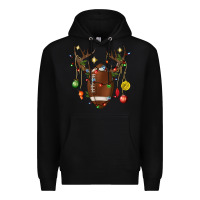 Black American Football Horn Christmas Premium Hoodie - BundleAndBundleShop