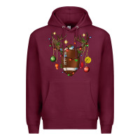 Burgundy American Football Horn Christmas Premium Hoodie - BundleAndBundleShop
