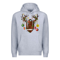 Heather Grey American Football Horn Christmas Premium Hoodie - BundleAndBundleShop