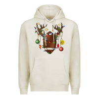 Oatmeal Heather American Football Horn Christmas Premium Hoodie - BundleAndBundleShop