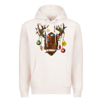 Pale Pink American Football Horn Christmas Premium Hoodie - BundleAndBundleShop