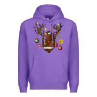 Purple American Football Horn Christmas Premium Hoodie - BundleAndBundleShop