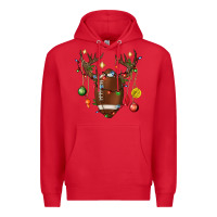 Red American Football Horn Christmas Premium Hoodie - BundleAndBundleShop