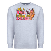 Heather Grey just a nail boss building her empire Premium Sweatshirt - MaliasSmallBusiness