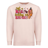 Pale Pink just a nail boss building her empire Premium Sweatshirt - MaliasSmallBusiness