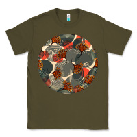 Army Green african fabric pattern round earrings 5 Classic Tee - BundleAndBundleShop