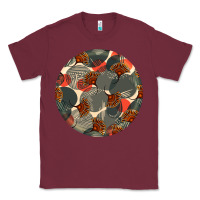 Burgundy african fabric pattern round earrings 5 Classic Tee - BundleAndBundleShop