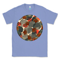 Colony Blue african fabric pattern round earrings 5 Classic Tee - BundleAndBundleShop