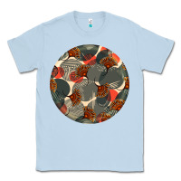 Dusty Blue african fabric pattern round earrings 5 Classic Tee - BundleAndBundleShop