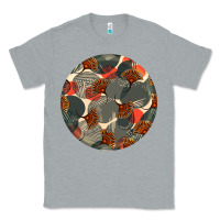 Heather Grey african fabric pattern round earrings 5 Classic Tee - BundleAndBundleShop