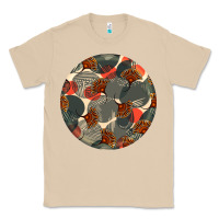 Mushroom african fabric pattern round earrings 5 Classic Tee - BundleAndBundleShop