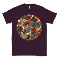 Plum african fabric pattern round earrings 5 Classic Tee - BundleAndBundleShop