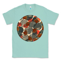 Seafoam african fabric pattern round earrings 5 Classic Tee - BundleAndBundleShop